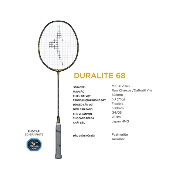 Vợt Cầu Lông Mizuno DURALITE 68 chính hãng