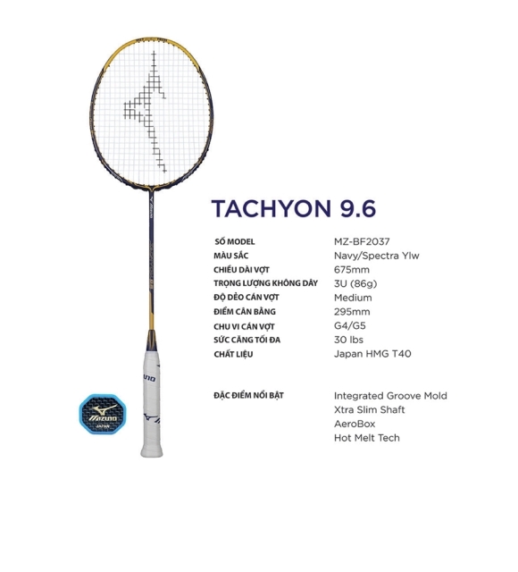 Vợt Cầu Lông Mizuno TACHYON 9.6 chính hãng